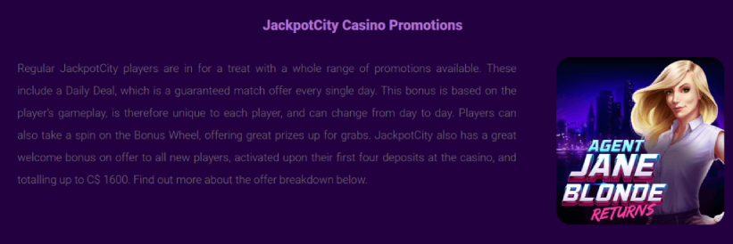 Promotions sur Jackpotcity
