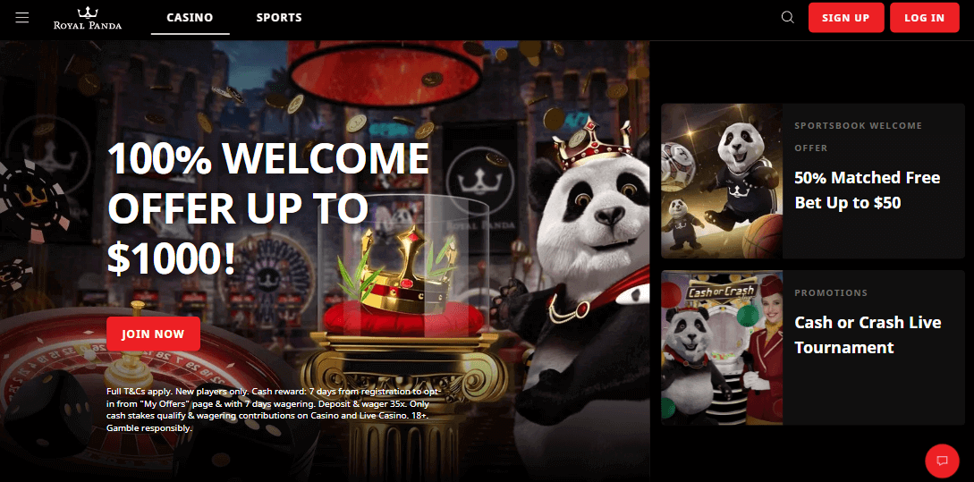 Interface de la Plateforme Royal Panda