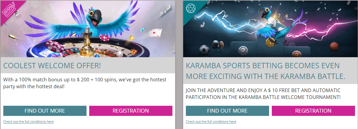 Bonus et Promotions du Casino Karamba