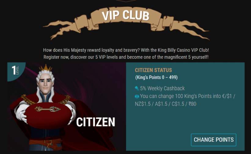 club VIP du roi billy