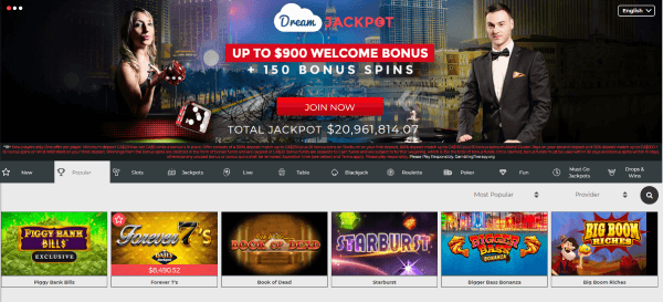 Interface de la Plateforme de Jackpot Dreamcity