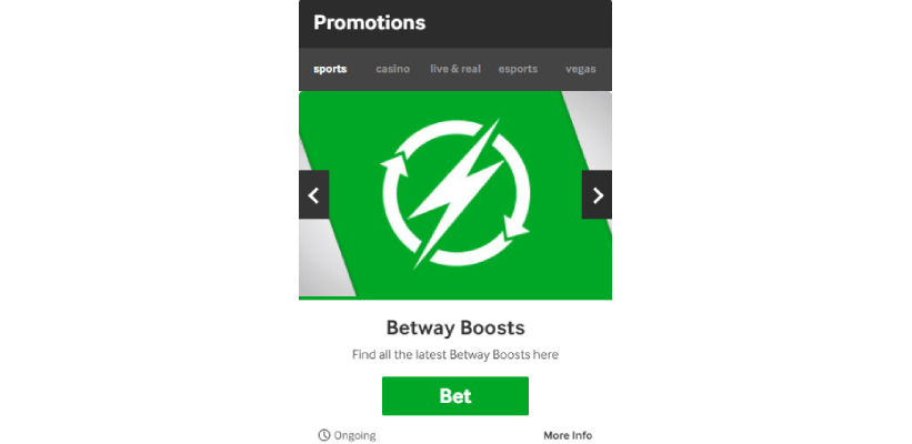 Promotions en ligne sur Betway