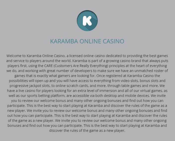 Karamba Casino À Propos