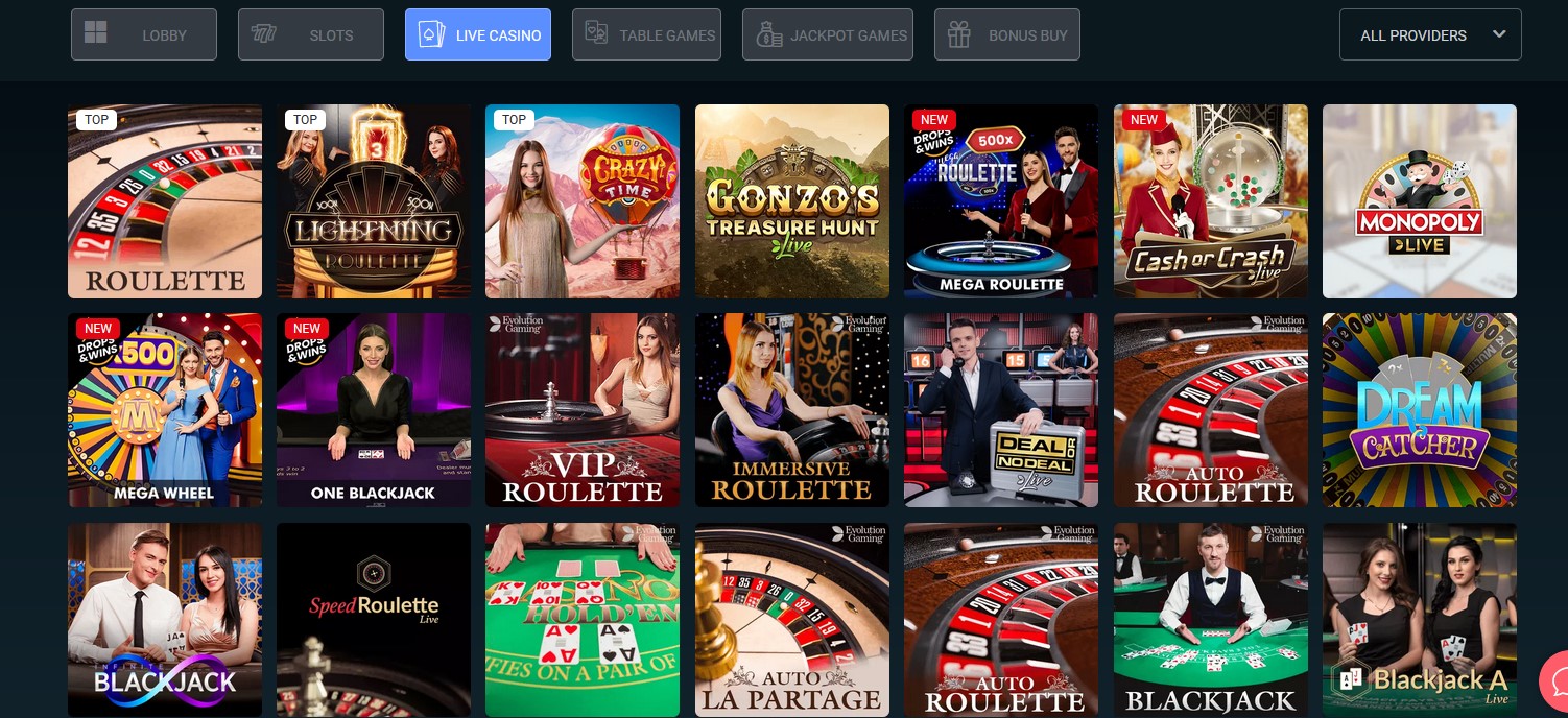 Jeux de Casino avec Croupier en Direct