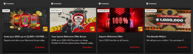 Bonus et Promotions du Casino Betsafe