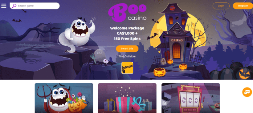 interface du casino boo