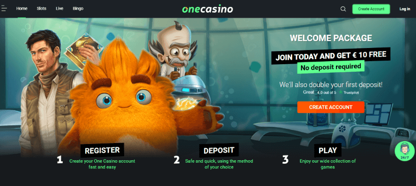 une interface de casino