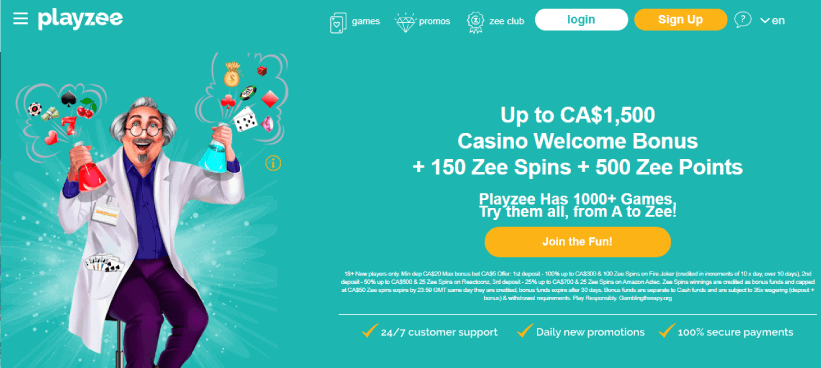 Playzee Casino - les meilleurs casinos en ligne légaux